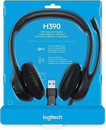 Logitech USB PC kompjuterske slušalice slušalice sa mikrofonom za poništavanje buke, Crne, H390