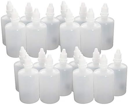Jutagoss 20kom Plastična bijela prozirna bočica s kapaljkom, 100 ml male bočice s kapaljkom za usta prazna stisnuta bočica za tečnost za oči