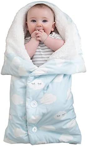 Snuggle Baby - - swaddle deka za novorođenog dječaka ili djevojčicu 0-9 mjeseci - -omot za novorođenčad za višestruku upotrebu - - ekstra meka plišana vanjska i unutrašnja podstava od flisa drži Baby Snug & udoban - - bijeli oblaci