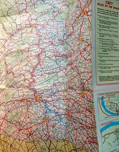 Službena karta autoputa Države Pensilvanije iz 1950