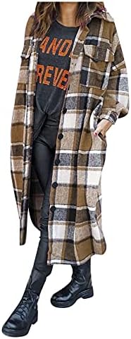 Ženska plaćena jakna s dugim rukavima ShacketWool mješavina kaput jakne kaput dugačko dugme dole