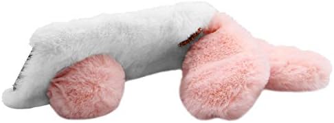 Girlyard Bunny futrola za Moto G Stylus 2020 [nije za 2021], Slatka zečja uši topla flauftana ručno ražljiva krzno meko plišani fleksibilni TPU branik ljuska za ženske djevojke - ružičaste i bijele