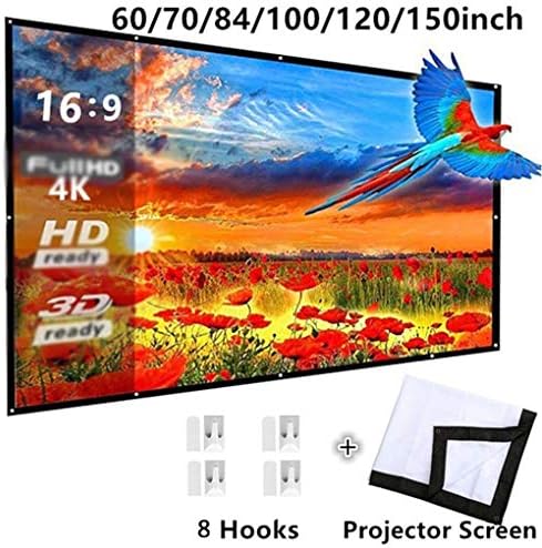 Zgjhff sklopivo 16: 9 projektor 60 70 84 100 120 inčni bijeli vanjski projekcijski ekran TV-a