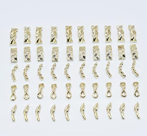 50kom 3d Privjesci za nokte Zlatna Legura Twist pleteni lanci kopča pribor za nokte tkani prstenovi Privjesci za nokte ženske potrepštine za nokte