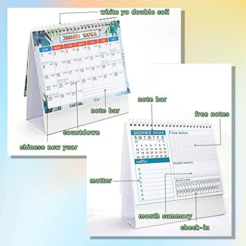 2023 Kalendar za stola Stajanje 2023 Desktop Kalendar sa stupcem za bilješke za planiranje Organizacije