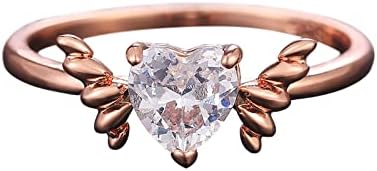 2023 Izvrsne dijamantne srčane prsten za žene Angažovanje prstena za nakit Pokloni prsten set od nehrđajućeg čelika