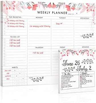 Nedeljni planer Notepad 50 za popis notepad set 2 nedeljne kalendare za planiranje za planiranje nerezidnog dnevnog