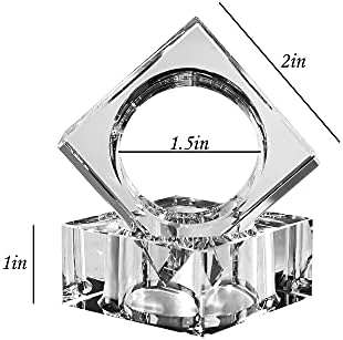 Kitcom Mini salvetinski prstenovi set od 12 kvadratnih oblika, kristalni prsten za salvetu za