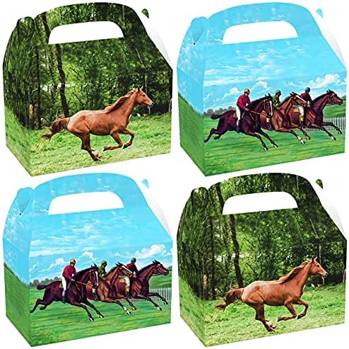 CIEOVO HORSKE PUZICE HAND-a, 24-pakovanje konjičke zabave za rođendani boxes dvostrani dizajn konjsku stranku Favorit za divlje temerne rođendane