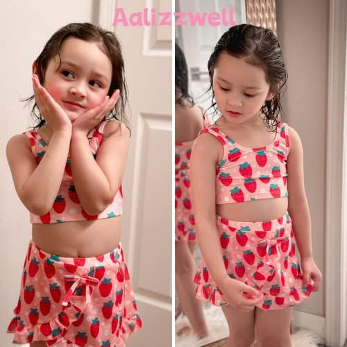 Aalizzwell Toddler Baby Girls 3 komada bikini set kupaći kupaći kostim s poklopcem UPS-a na plaži suknja