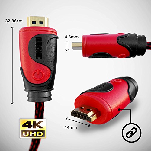 Duronic HDC03 HDMI kabl 16,5 ft / 5m - 2,0 brzina 4K 2160p 3D ultra HD 16,5 stopa / 5 metara HDMI kabel sa Ethernet-om - kompatibilan sa PS4 | Xbox | Virgin | Nebo