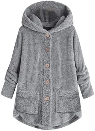 Plišani vuneni kaputičarski kaput žene Loše vrhovi zimske plus veličine Ženske jakne Gumb Cardigan