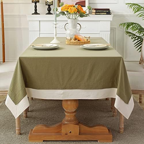 Laolitou pamučna posteljina krpa za trpezarijom stol seoska kuća kuhinja pravokutnik stolnjak pokrivač za kavu, bež, cvijet kafe, 55x70 inča