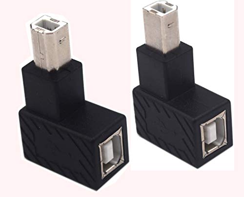 Traodin 90 stepeni USB B Adapter za štampač, 2 paketa USB 2.0 tip-B muški na Ženski ugao štampanja Gore i dole i Adapter za proširenje podataka za HDD skenera štampača