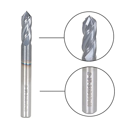 findmall 1/4 inča Helix Carbide End Mill TiAlN presvučena 4 flauta 3/4 inča dužina reza za Aluminij rezani obojeni Metal Upcut CNC Spiralni Bit rutera