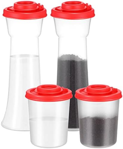 4 komada sol i biber Shaker Set Hourglass piknik sol i biber Shakers Plastic Hermetic Spice Jar dozator vlaga dokaz sol i biber Shakers sa poklopcima za kampiranje na otvorenom Kuhinja Ručak