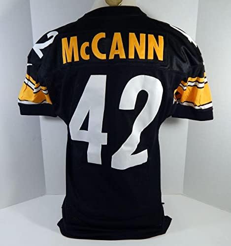 1997 Pittsburgh Steelers David McCann # 42 Igra izdana Black Jersey 48 DP21291 - Neintred NFL igra rabljeni dresovi