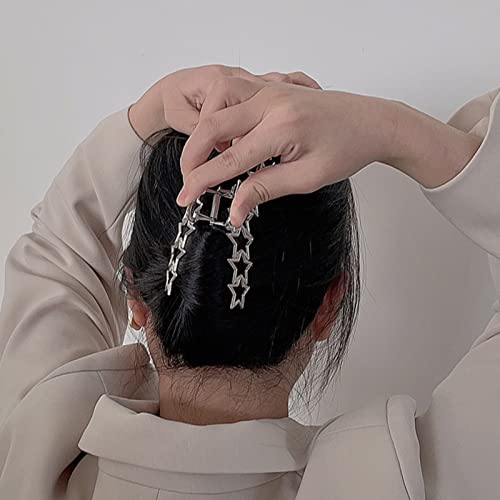 Anqsyy Novo 1 pakovanje klip za kosu, srebrni kopča za žene za žene klizač s klizačem za kosu za debelu kosu