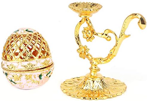 Hztyyier emameld faberge jaja ručno oslikana Faberge Egg stil ukrasni nakit sitničarski sanduk Pjenušava jedinstveni poklon za kućni dekor
