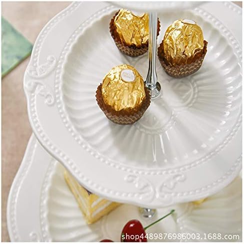 Posuda za torte 3 nivoa keramička Postolja za torte Bijela okrugla Emboss voćna ploča torta šolja za torte deserti bomboni voće stalak za torte sa švedskim stolom
