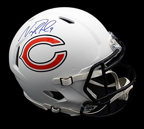 Nick Foles potpisao Chicago Bears Speed autentični bijeli mat NFL kacige sa autogramom NFL Helmets