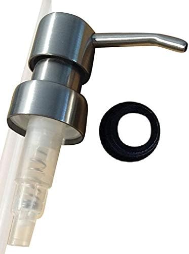Bijela pumpa za raspršivač sapuna za svoj sapun ili raspršivač losiona - zamjenska metalna pumpa 28/400 s 9 prstenom cijevi i ovratnikom