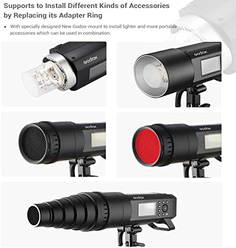 Godox AD400 Pro AD400PRO Godox Flash za Sony kameru, sa Godox XPRO-S bljeskanjem, 0.01-1S Vrijeme recikliranja, 380 Power Power Pops, 30W LED lampica za modeliranje, 400W 2,4 g TTL bljeskalice W / Bowons Mount i Godox Mount