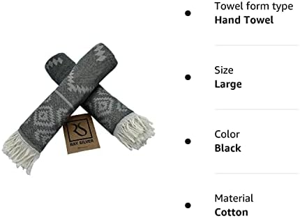 Ray Silver Aztec turski ručni ručnik set od 2 pamuk Peshtemal Soft Feet 18 x 36inches Light Težina Travel
