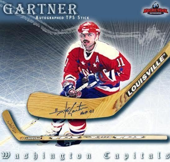 Mike Gartner potpisan i upisani TPS Louisville Wood Model Stick - Washington - AUTOGREMENT NHL
