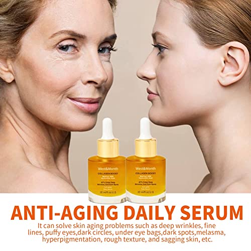 Pedia Advanced Collagen Boost Anti Aging Serum,Collagen Boost Anti Aging Serum, anti-aging Collagen tamni korektor tačke, čvrsta koža & smanjuje bore Serum hijaluronske kiseline za sve tipove kože（2kom）