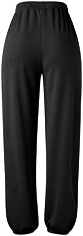 Miashui casual pantalone za žene plus veličine Žene Solidna boja elastična vezanje nogu casual džep ravna koluta za