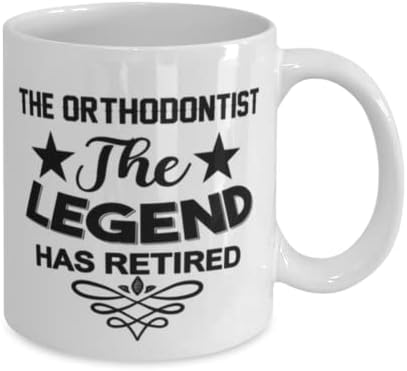Ortodontska šolja, legenda se povukla, novost jedinstvene ideje za poklone za ortodonta, šolja za kafu šolja za čaj Bijela