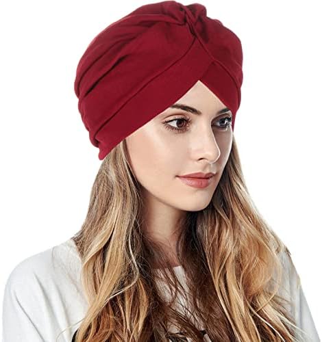 Bddviqnn pokrivala za glavu kapa kapa za žene, Žene turbani čvor unaprijed vezana kapa kapa headwraps šeširi Flip Back ženski šeširi
