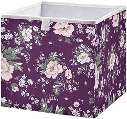 Cataku akvarelor cvijeće kocke za skladištenje kanti 11-inčni skladištenje tkanine za uvlačenje košara