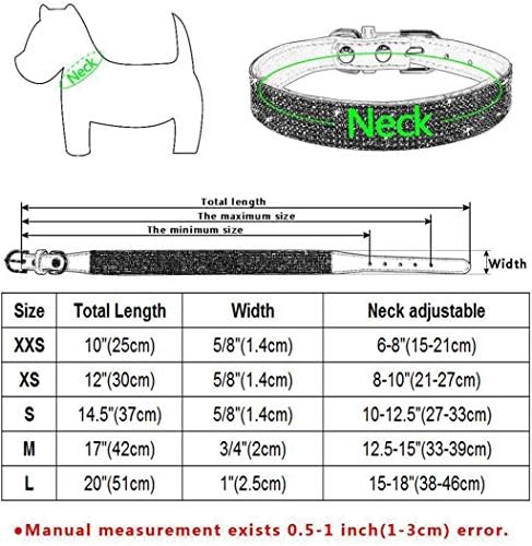 Jxinrong ogrlica za pse, slatka zasljepljujuća pjenušava mekani kožni pas mačka rinestone ovratnik kristal