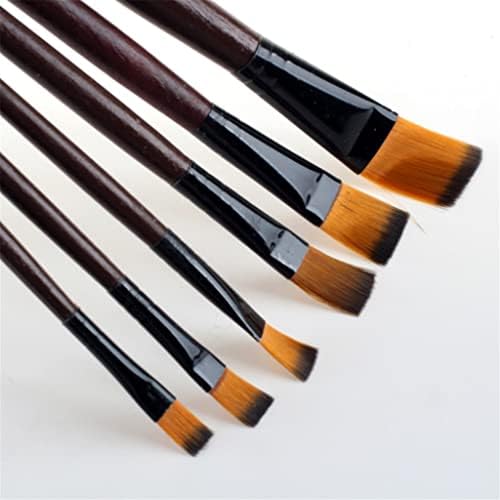 Paintbrush 6pcs / set ravna četka najlonska kosa drvena plosnatolor akrilna ulja boja za crtanje slikanje