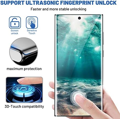 [2+2 Pack] zaštitnik ekrana za Samsung Galaxy Note 20 Ultra/Note 20 Ultra 5G,9h kaljeno staklo,ultrazvučni otisak prsta kompatibilan,3D zakrivljen,HD Clear, bez mjehurića za Galaxy Note 20 Ultra stakleni zaštitnik