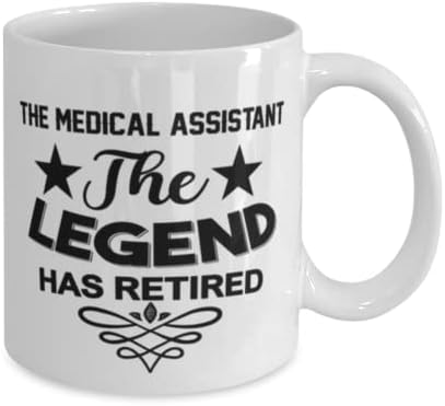 Šolja medicinskog asistenta, legenda se povukla, novitet jedinstvene ideje za poklone za medicinskog asistenta, šolja za kafu šolja za čaj Bijela