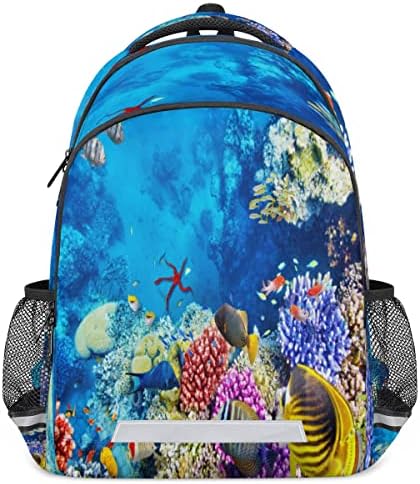CFPolar Ocean Sea Tropska ruksaka za rok za ribu sa školskim ruksak za prijenosni prostor za žene Muškarci Studenti Tinejdžeri Djevojke Dječji dječaci