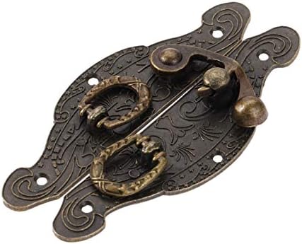 Sigurnost HASP Lock Antique Mesing Drvena futrola Hasp Vintage Dekorativni nakit Boxase Hasp zasun Kukica za spavanje kopča CUPLE CHARPLE LOCK 9050mm