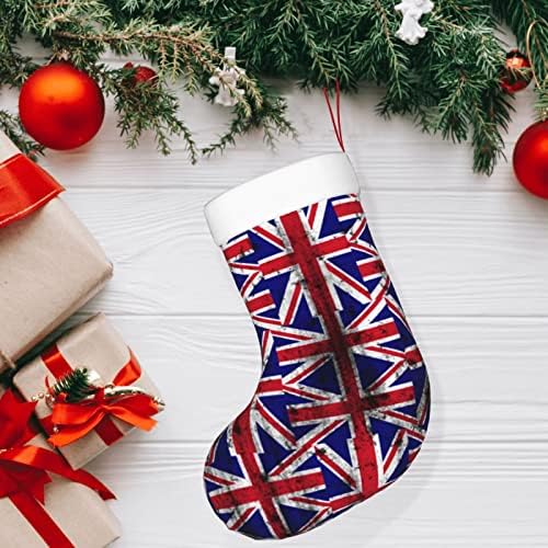 Austenstern Božićne čarape u blizini britanske zastave Dvostrano kamenje viseći čarape