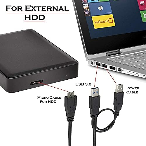 SAITECH IT 1 feet USB 3.0 Dual Power Y oblik 2 x Tip A Do Micro B velike brzine do 5 Gbps kabl za prenos podataka