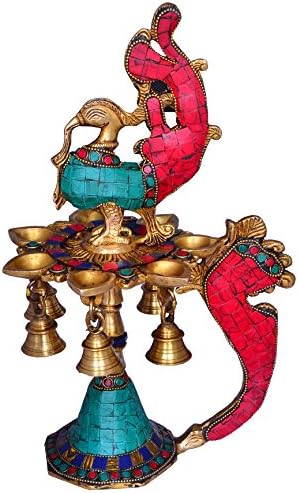 Purpledip Deepaks / Diyas u čistom čvrstim mesingu: DIZAJNA MAUCOCK i veličanstveno djelo dragog kamenja; Indijske vjerske ideje za poklon
