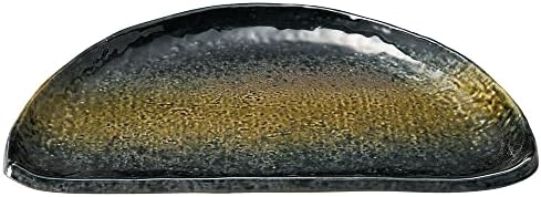 セトモノホンポ crni Zeleni polumjesec 8.0 ploča [9.6 x 5.7 x 0.9 inča ] | japanski pribor za jelo