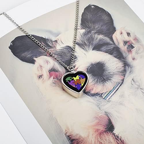 Puzzle srce urna za kućne ljubimce ogrlica kremiranje srce privjesak spomen uspomena nakit za pse mačke pepeo žene