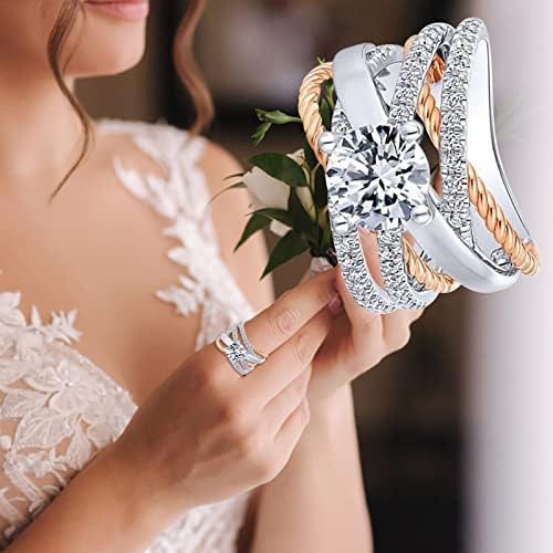 2023 Novi angažman okrugli rez Zirkoni Žene vjenčani prstenovi nakit prstenovi za žene puni dijamantski