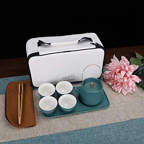 Fanquare Japanese prijenosni putni uređaj, vintage kungfu čajnik, ručka čajnica, četiri čajne šalice sa keramičkim