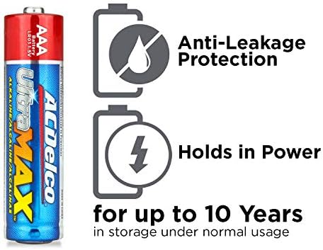 PowerMax Acdelco Ultramax 20-grof AAA baterije, alkalna baterija sa naprednom tehnologijom, 10-godišnja