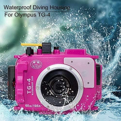 Morske žabe 195ft / 60m Podvodna kamera Vodootporna ronilačka kućišta za Olympus TG-4 Pink