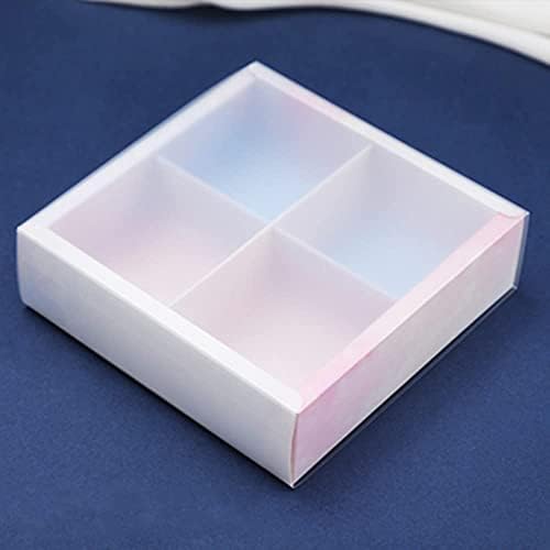 Craft Papir Mooncake Kutija Sa Prozirnim Poklopcima I Razdjelnicima Poklon Pakovanje Za Pekaru 10 Tačaka